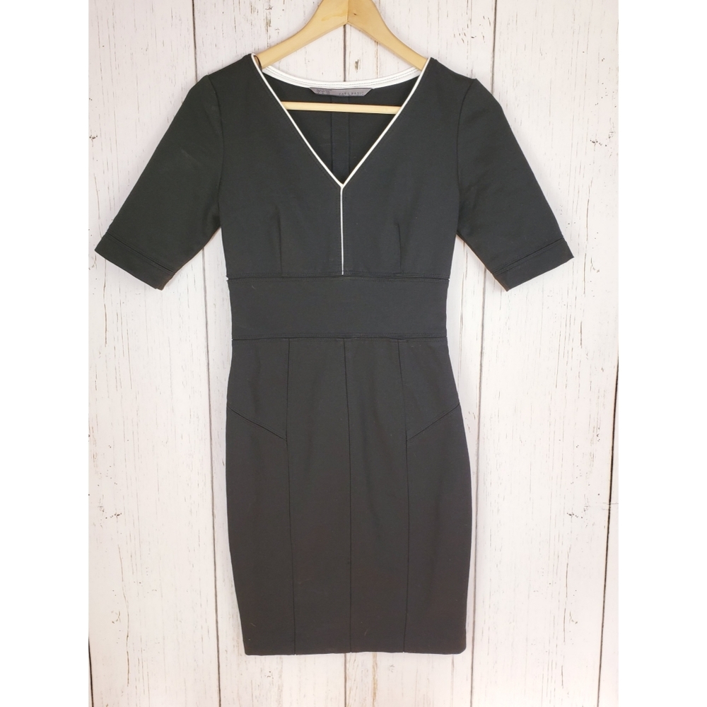 Zara Basic Classic Black Bodycon Dress